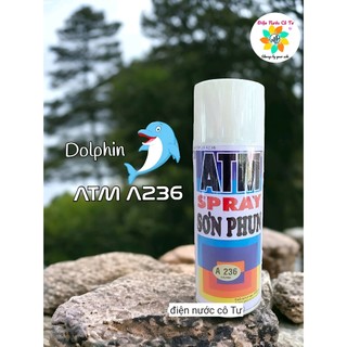 Sơn xịt màu xám trắng dolphin atm spray mã a236