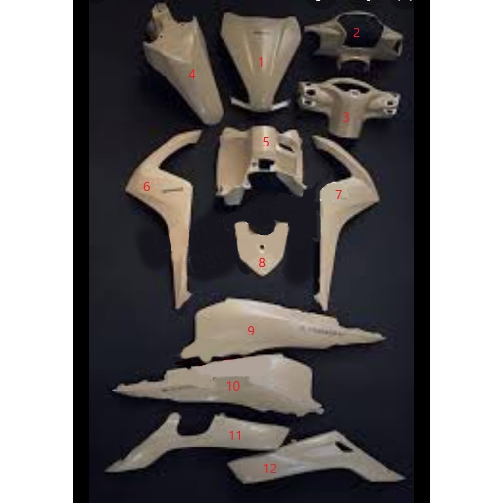 dàn áo vision vs 110 2015 2016 2017 2018 2019 vàng kem lợt ( bán lẻ từng món )