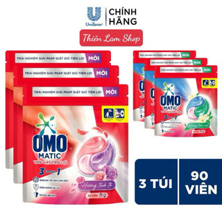 Combo 3 túi viên giặt Omo tiện lợi 3 trong 1 (30 viên/túi)