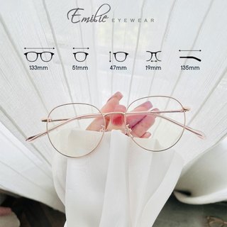 Kính gọng mảnh tròn bầu nam nữ tặng kèm hộp cứng Emilie eyewear chất liệu kim loại phụ kiện thời trang 2998