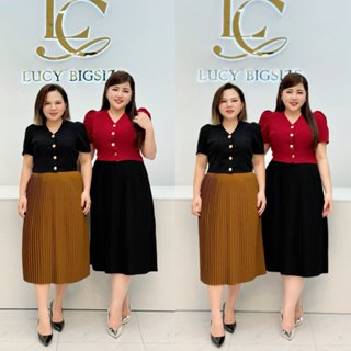 Chân váy Bigsize nữ công sở xếp ly nhuyễn chất tuyết mưa cao cấp 50-90kg - LUCY Bigsize