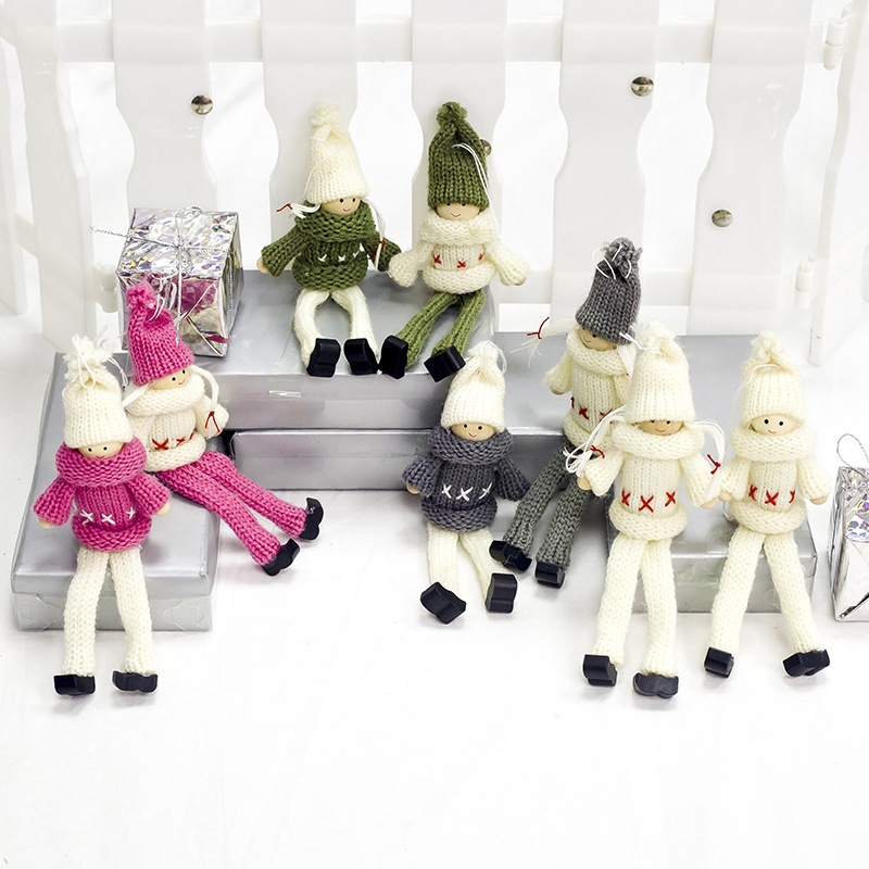 Set 2 Búp Bê Len VB35 Treo Cây Thông Noel Phụ Kiện Trang Trí Giáng Sinh