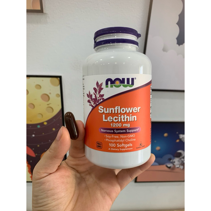 Viên uống chống tắc tia sữa Sunflower Lecithin Now 1200mg ( 1 viên)