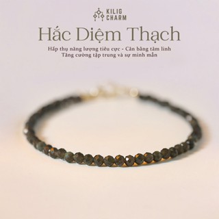 Vòng tay nữ đá Obsidian Hắc Diệm Thạch thu hút năng lượng, cân bằng tâm trí KC22 - KILIG CHARM