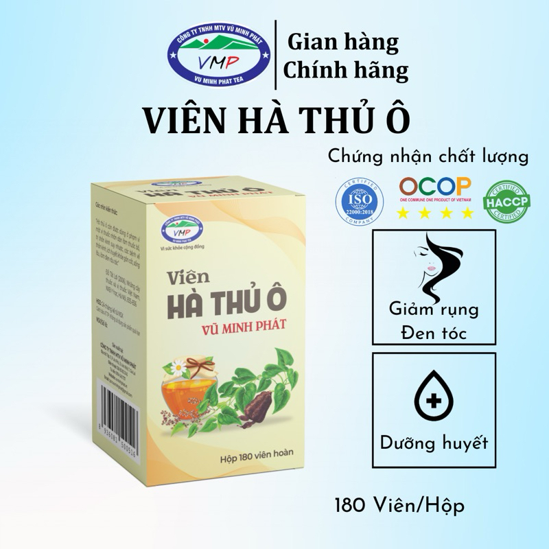 Viên Hà Thủ Ô VMP - Giảm rụng tóc - Đen tóc - Dưỡng huyết - Chống bạc tóc sớm