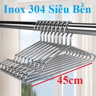 Móc treo quần áo Inox - Móc inox treo phơi đồ người lớn - Độ dày 3-4 mm - Đầu Bo Tròn