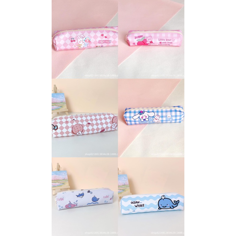 Túi bút vải PU hoạ tiết (B28)