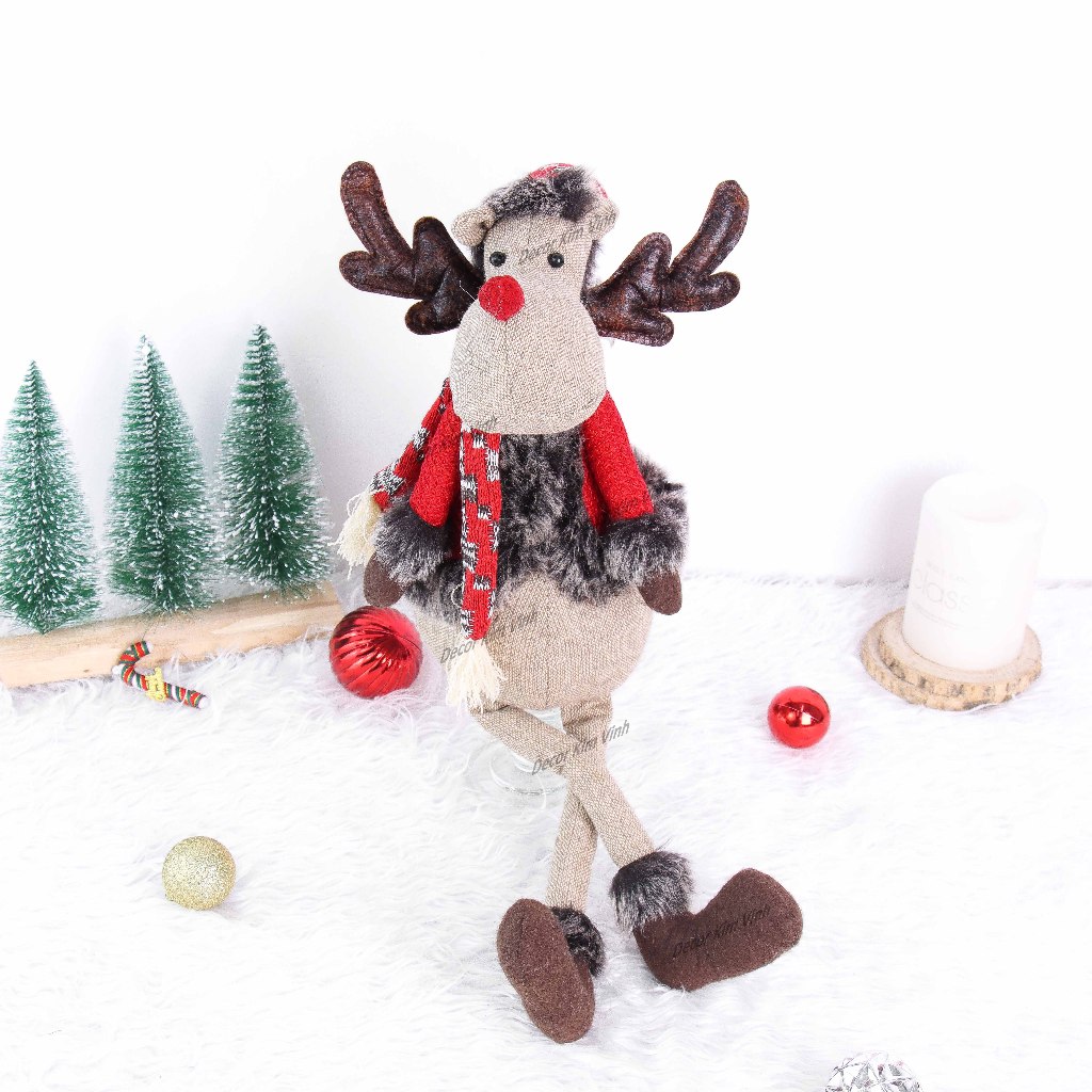 Tuần Lộc Bông TB03 Chân Dài Đong Đưa Trang Trí Giáng Noel Giáng Sinh