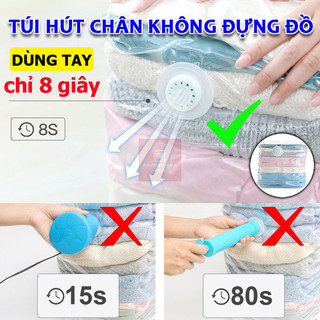 Túi Hút Chân Không Dùng Tay Ép Không Cần Máy - Túi Bảo Quản Đựng Quần Áo, Chăn Màn