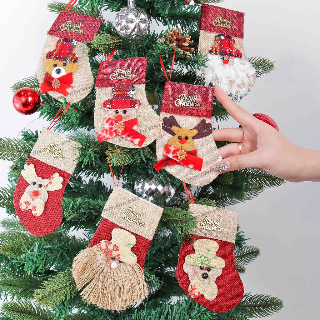 Vớ Nhí Vải Bố VO11 Treo Cây Thông Noel Phụ Kiện Trang Trí Giáng Sinh