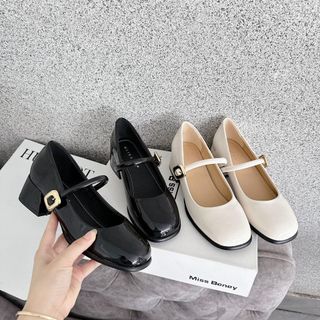 Giày mary jane nữ - GOBE - M152 - Màu KEM VÀ ĐEN