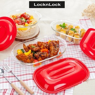 Khay thủy tinh đựng thức ăn có nắp đậy lock&lock easy cook 650ml 900ml