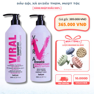 Dầu gội phục hồi tóc, thơm, mềm mượt, trị gàu, Viral B4 chuyên dùng salon 800ML