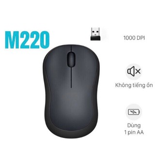 Chuột không dây máy tính lgt m220 silent không ồn tăng bàn di chuột nhỏ