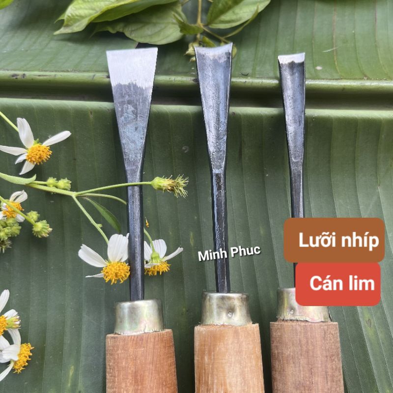 Đục chạm rèn từ thép nhíp xe, cán lim
