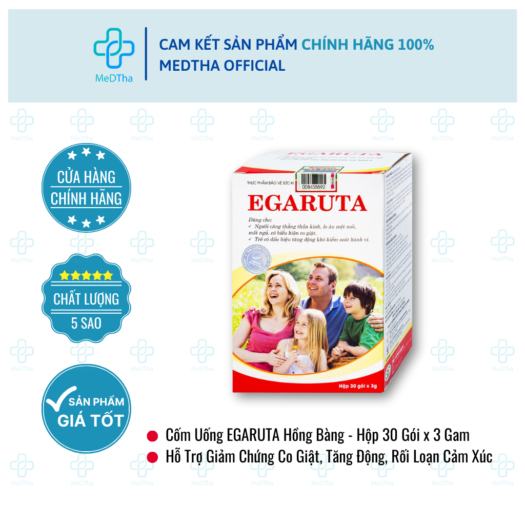 Cốm EGARUTA  - Hỗ Trợ làm giảm Chứng Co Giật, Tăng Động, Rối Loạn Cảm Xúc (Hộp 30 Gói)
