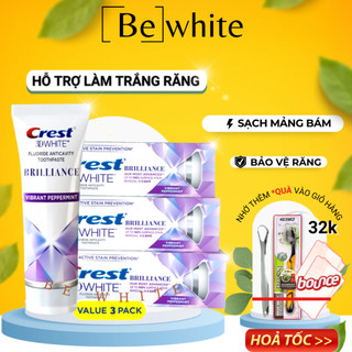 Combo 3 kem đánh răng crest 3D White Brilliance - Cho răng trắng sáng, hơi thở thơm mát
