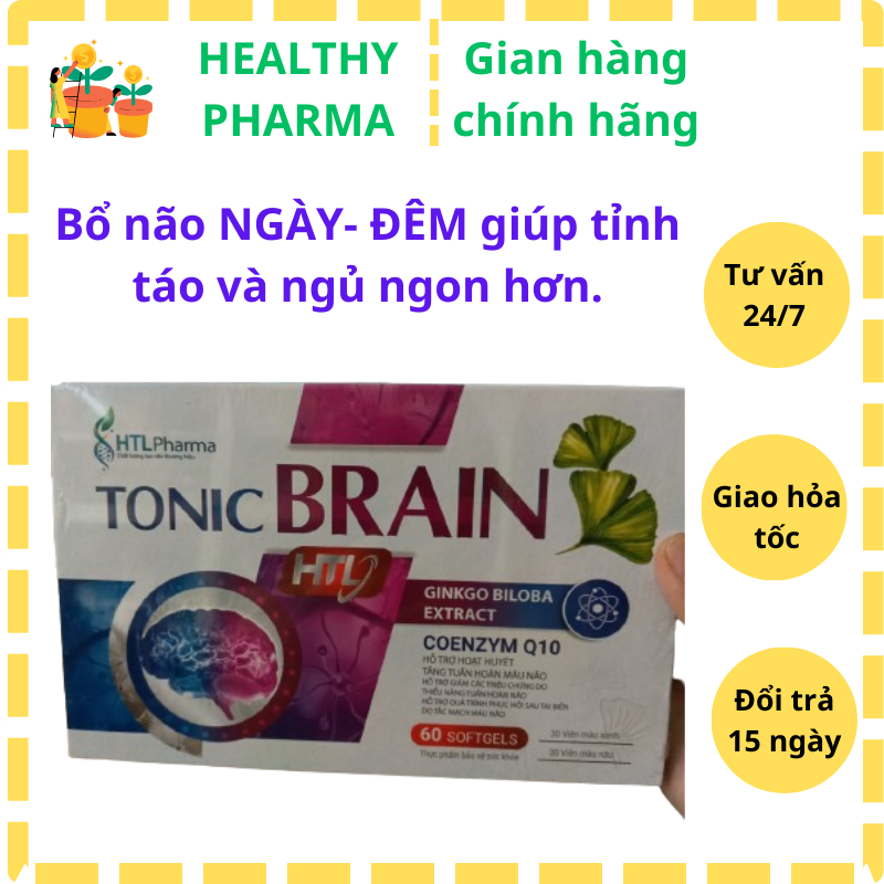 Bổ não TONIC BRAIN .giảm đau đầu ,hoa mắt,chóng mặt,suy giảm trí nhớ,tiền đình.