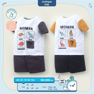 Bộ Mompa cộc tay vải Actif thun cotton cao cấp hình 3D mềm mịn thoáng mát thấm hút tốt cho bé gái MP 638 663