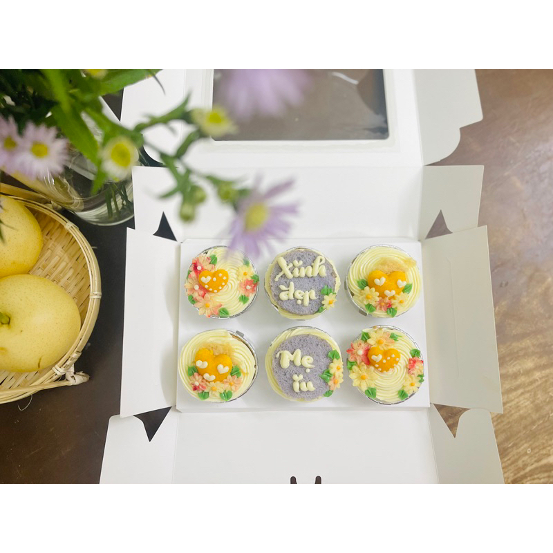 (Ship Hoả Tốc HCM) Set cupcake Bông Lan Trứng Muối.