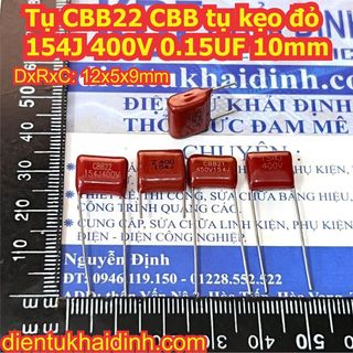 30 CON Tụ CBB22 CBB, tụ kẹo 154J 400V 0.15UF (GIÁ CHO 30 tụ) KDE1747