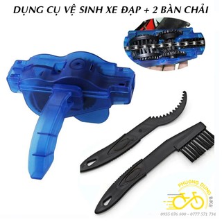 Bộ dụng cụ vệ sinh sên xích + 2 bàn chải chùi xích líp xe đạp