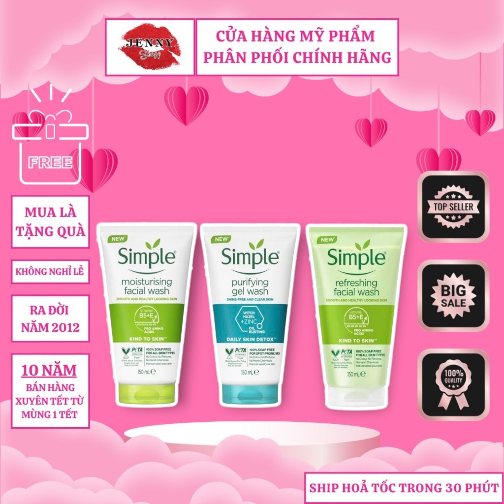 Dòng Sữa Rửa Mặt Simple 150ml