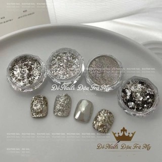 Phụ kiện nail - Set nhũ bạc N239 trang trí móng siêu sáng