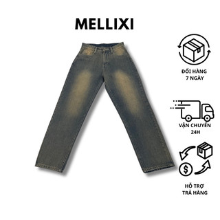 Quần jean xuông đứng nam nữ unisex, quần ống đứng, quần jean ống xuông đứng cạp cao hottren MELIXI