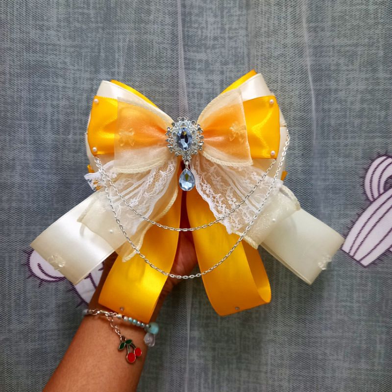 Nơ lightstick cao cấp màu vàng cam - nơ lightstick nhóm RIIZE Bigbang Tara Red Velvet IVE PLAVE aesp