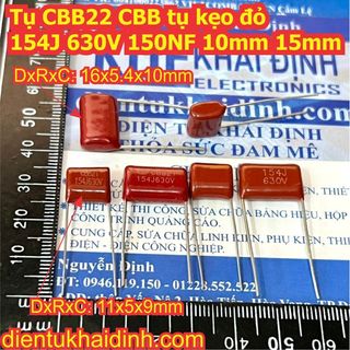 Tụ CBB22 CBB, tụ kẹo 154J 630V 150NF (gói 20 con) kde4116