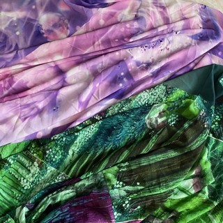 Vải Khúc Voan Chiffon Họa Tiết Ngẫu Nhiên  - Co Giãn Nhẹ, Mỏng - May Áo Kiểu, Khăn Choàng, Tập May