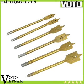 Bộ 6 mũi khoan khoét gỗ hình đuôi cá màu vàng chuyên dụng 10 - 25mm VOTO