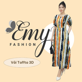 Đầm emy em7478 xoè maxi sọc dọc