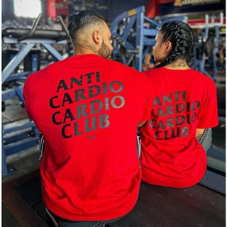 ANTI CARDIO CLUB áo thun oversize phong cách thể thao cotton 100%