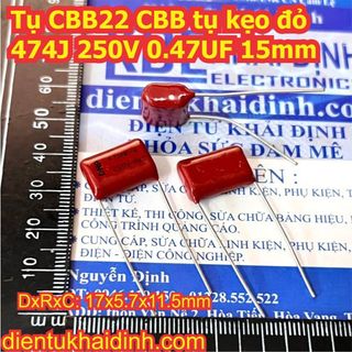 Tụ CBB22 CBB, tụ kẹo 474J 250V 0.47UF (gói 20 con) kde4108