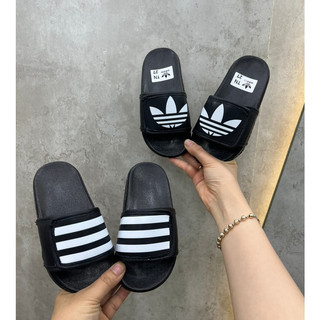 🔥🔥🔥 Dép adidas kẻ Đen Trắng cho bé dép trẻ em chống trơn trượt SIÊU NHẸ
