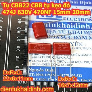 20 CON Tụ CBB22 CBB, tụ kẹo 474J 630V 470NF (GIÁ CHO 20 tụ) KDE1752
