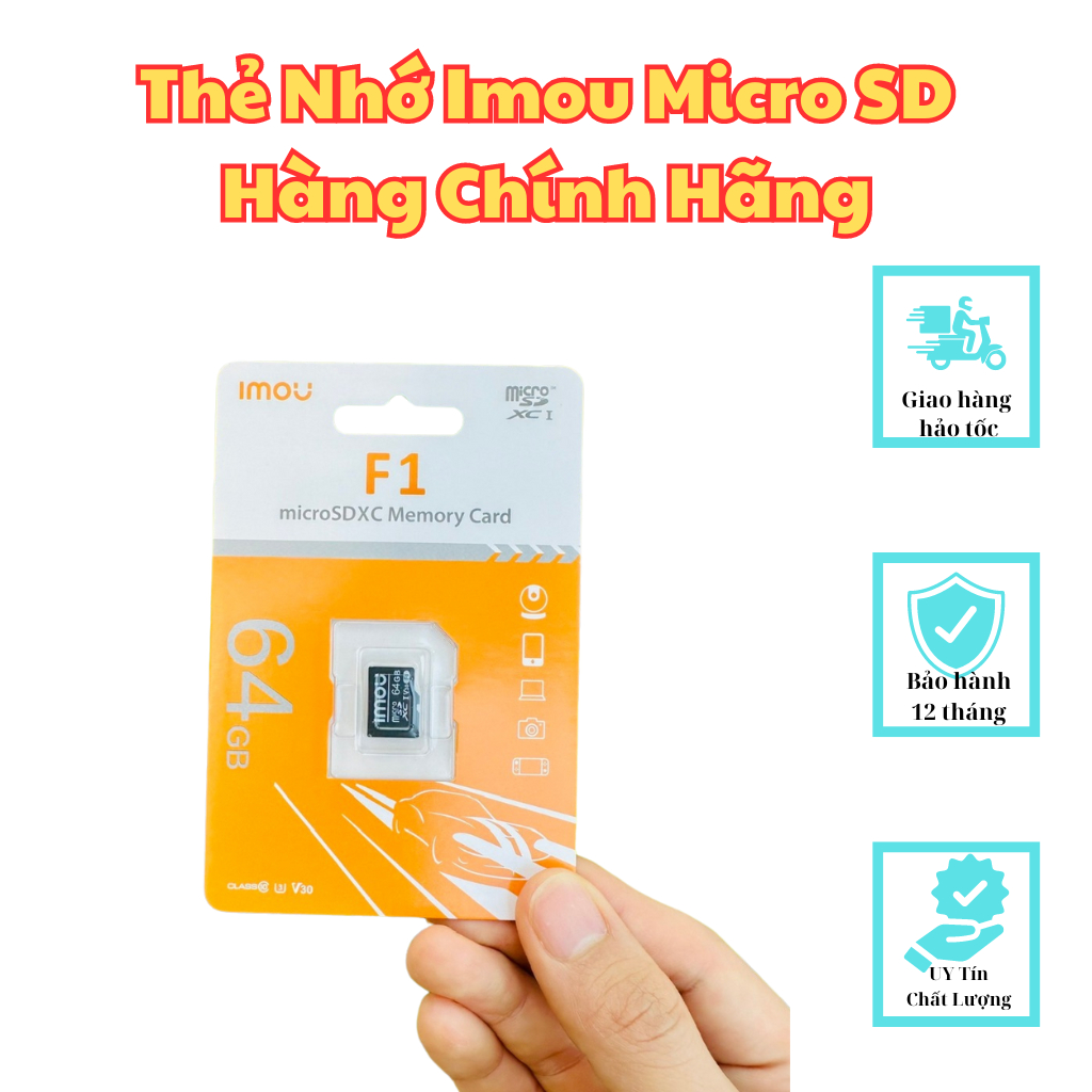 Thẻ Nhớ Micro SD Imou 64GB Chuyên Dành Cho Camera IP Wifi, Camera Hành Trình, Hàng Chính Hãng, Bảo Hành 2 Năm