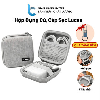 Hộp Đựng Cáp, Sạc Macbook Lucas Xám Chống Sốc, Chống Nước