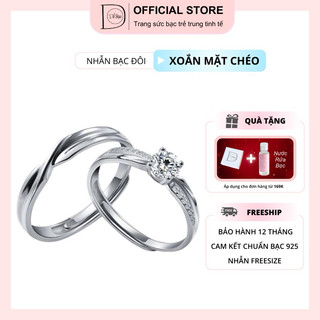 Dế bạc nhẫn đôi bạc 925 dành cho cặp đôi passion ring freesize tùy chỉnh cỡ tay bn4183