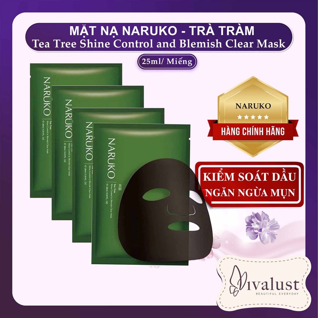 [Chính Hãng] Mặt Nạ NARUKO Trà Tràm - Kiểm Soát Dầu Và Mụn (Miếng Lẻ)