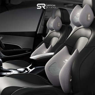 Combo Tựa Đầu Và Tựa Lưng Ô Tô Túi Khí Sairui Massage Chườm Nóng Gối Tựa Cao Su Non