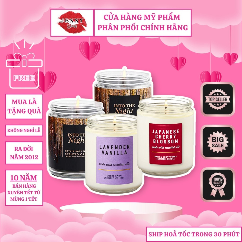 Nến Thơm Bath And Body Works Scented Candle, Nến Thơm 1 Bấc & 3 Bấc Bath & Body Works