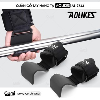 [TẶNG KÈM TÚI] Quấn Cổ Tay Có Móc Thép Nâng Tạ Aolikes AL-7643 | Quấn Cổ Tay Móc Xà Chính Hãng