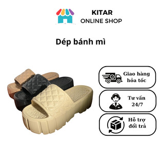 Dép nữ Duwa quai ngang caro đế bánh mì 6p chống trơn chất Eva nhẹ size 36-39 màu nâu,đen,trà sữa D29