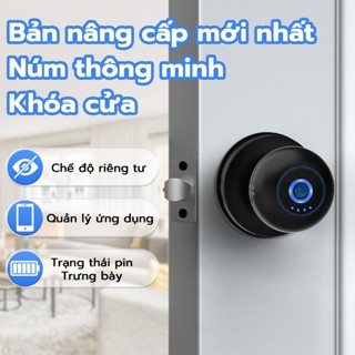 khoá cửa núm knob thông minh vân tay TuyaBluetooth/khoá nắm tròn kèm