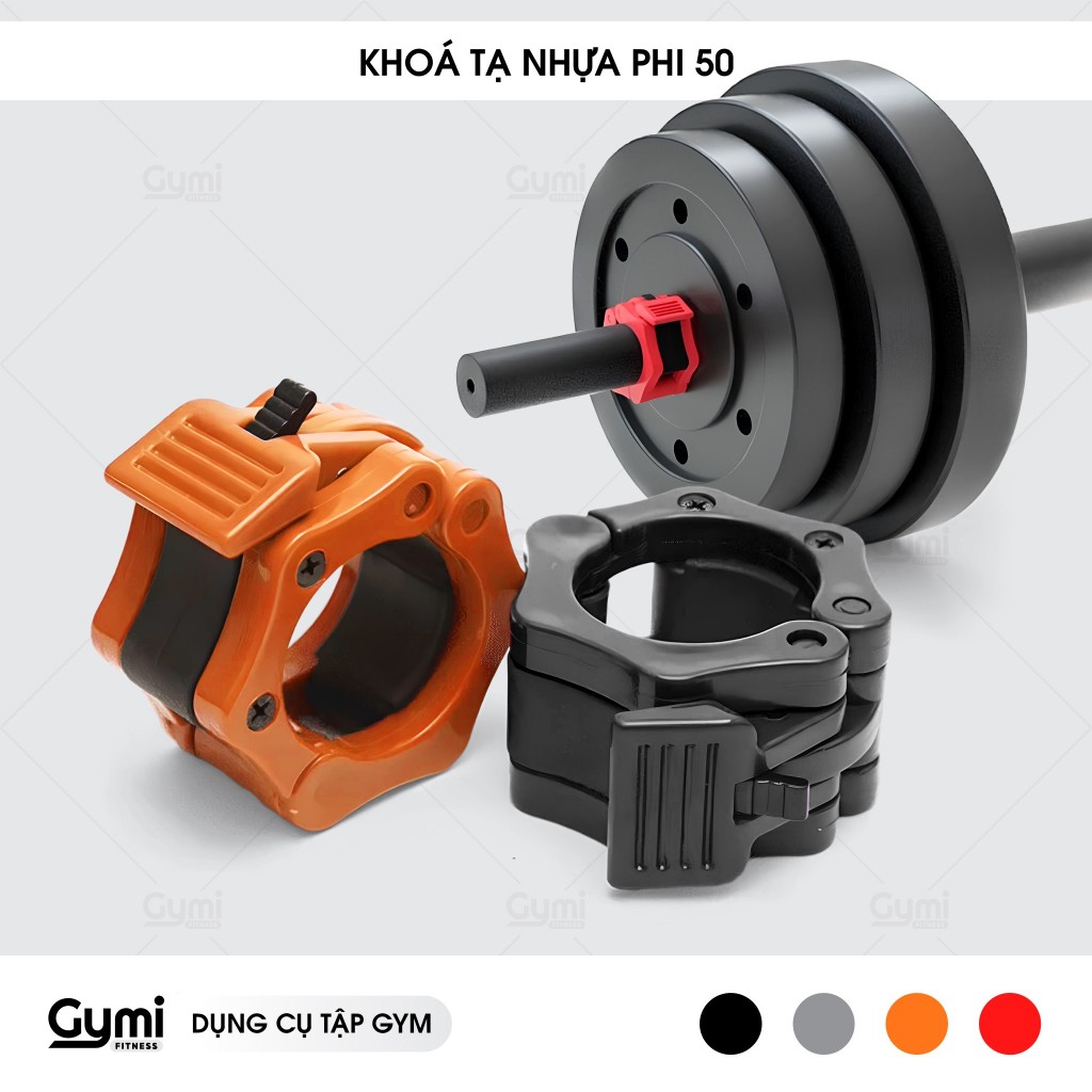 Khóa Tạ Nhựa Phi 50 (Bộ 2 Cái) - Khóa Nhựa ABS Kẹp Giữ Thanh Tạ Olympic 50mm
