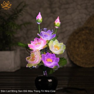 Đèn hoa sen LED |Siêu Đẹp| Thất Sắc Liên Hoa 7 Bông Sen Đổi Màu Rực Rỡ Cực Kỳ Đẹp Mật Tông Tâm Ý