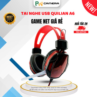 Tai Nghe Game Net Qinlian A6 Hai Màu Xanh - Đỏ